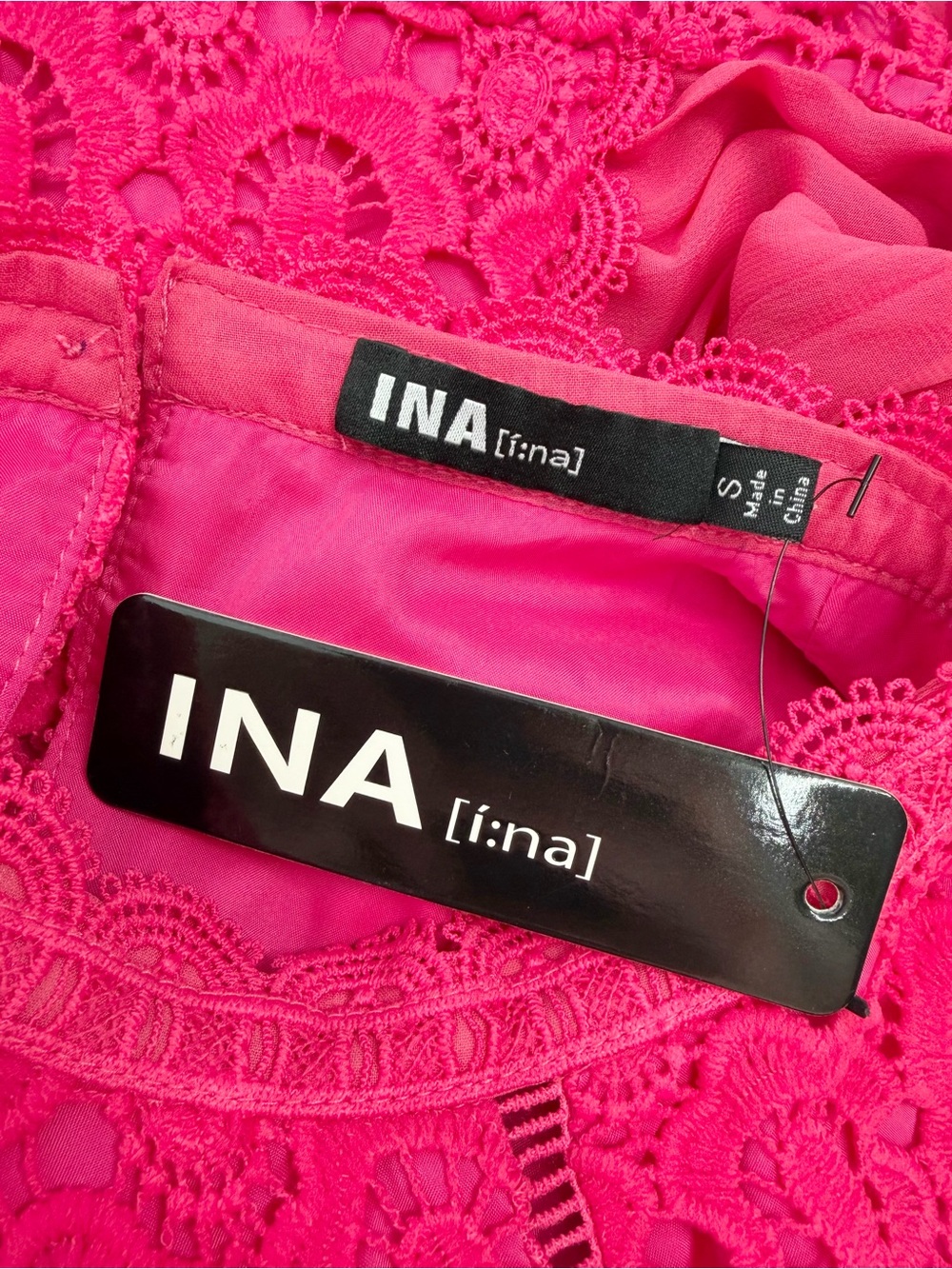 INA Hot Pink Crochet Dress - Picture 11 of 12